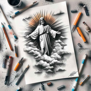 god tattoo design ideas soft shadows symbolic meaning determination