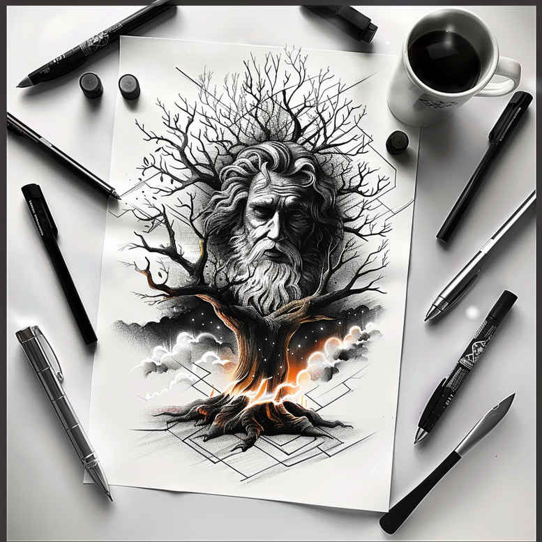 god tattoo design ideas Surrealism enigmatic transcendence symbol of perseverance
