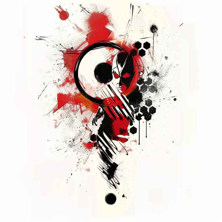 digital-graphic – tattoo design ideas free ai generated – line-tessellation – for-upper-shoulder – Gallery: graphic-inkby-ai