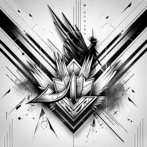 graphic-effect – tattoo design ideas free ai generated – geometric-weave – for-shoulder-blade – Gallery: graphic-inkby-ai