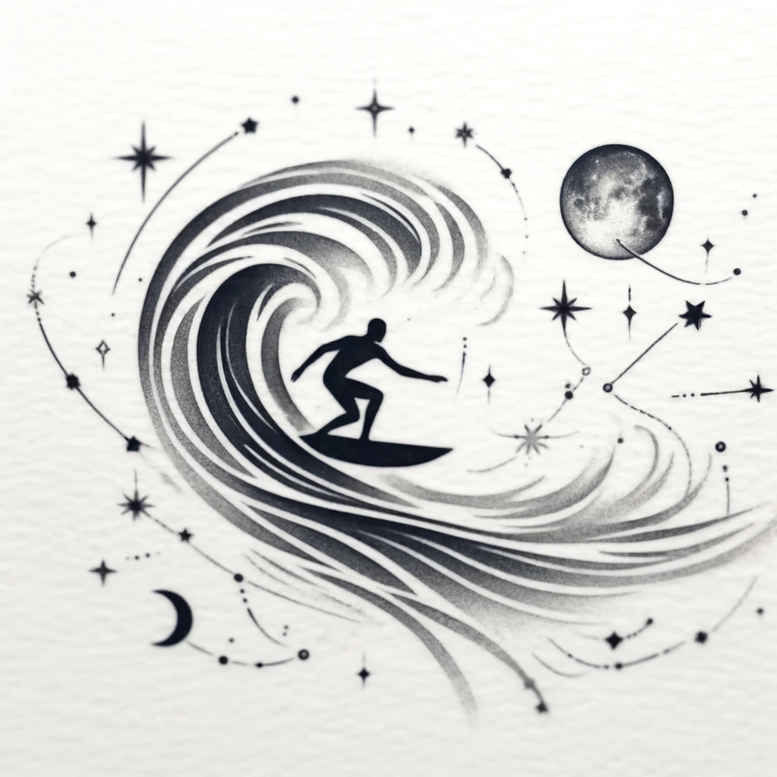 graphic-with-contours – tattoo design ideas free ai generated – flash-sheet – for-thigh – Gallery: graphic-inkby-ai