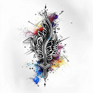 line-pattern – tattoo design ideas free ai generated – minimal-lines – for-calf – Gallery: graphic-inkby-ai