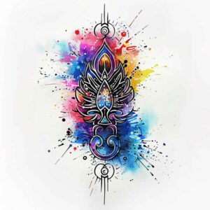 minimalist-design – tattoo design ideas free ai generated – triangular-pattern – for-temple – Gallery: graphic-inkby-ai