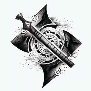 ornamental-design – tattoo design ideas free ai generated – intersecting-lines – for-spine – Gallery: graphic-inkby-ai