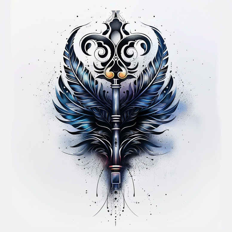 pattern-design – tattoo design ideas free ai generated – geometric-weave – for-temple – Gallery: graphic-inkby-ai