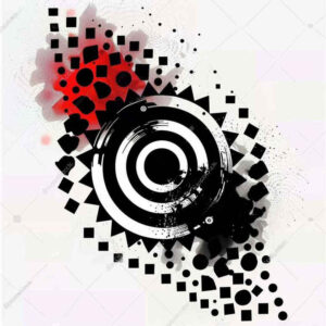 spatial-graphic – tattoo design ideas free ai generated – bold-color-blocks – for-spine – Gallery: graphic-inkby-ai