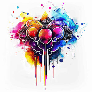 spatial-graphic – tattoo design ideas free ai generated – retro-tattoo – for-neck – Gallery: graphic-inkby-ai