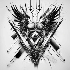 graphic tattoo design ideas infinite pattern crystal shape embodying courage