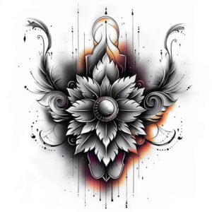graphic tattoo design ideas zen dashed lines for fingers