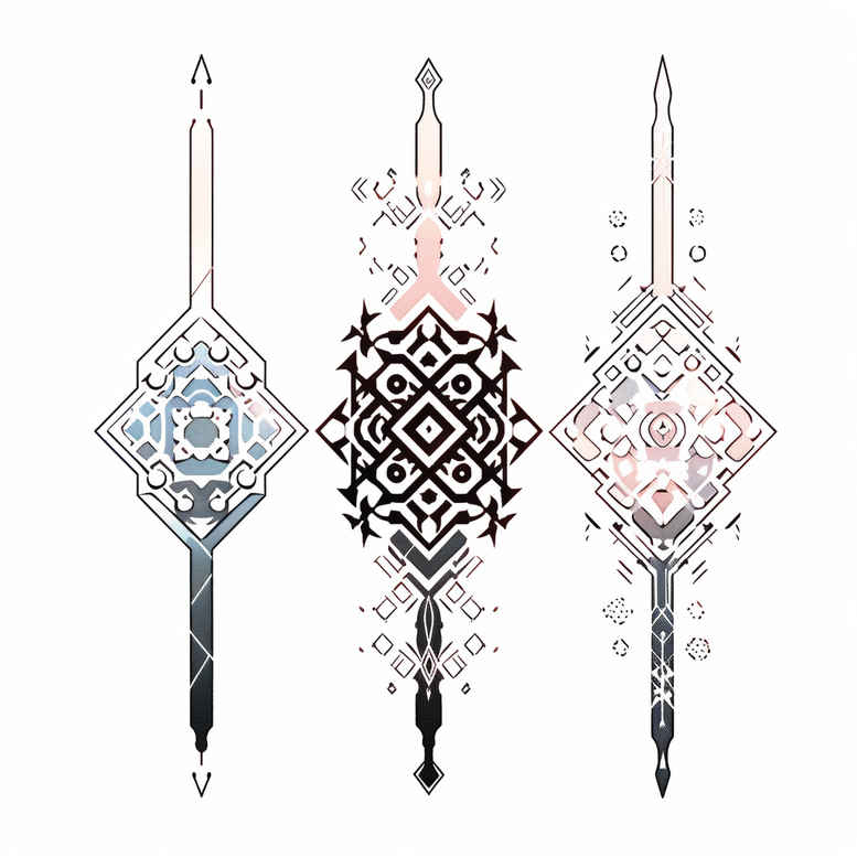 graphic tattoo design ideas mandala grid fractal pattern for temple