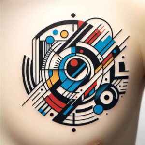 graphic tattoo design ideas kaleidoscope geometric pattern for upper arm