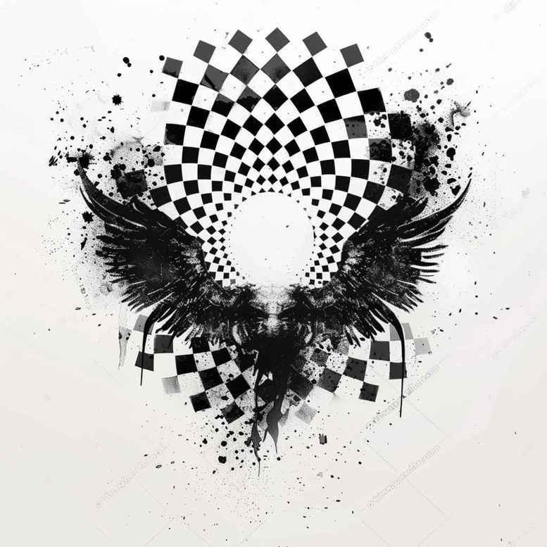 graphic tattoo design ideas holy pattern limited palette for back shoulder