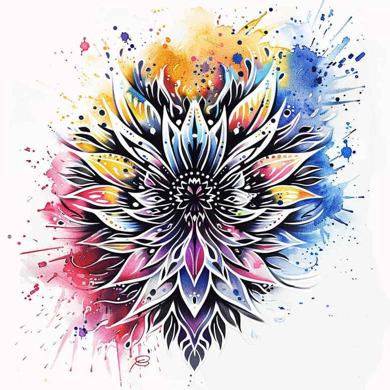 graphic tattoo design ideas radiating symmetry minimal lines symbol of strength