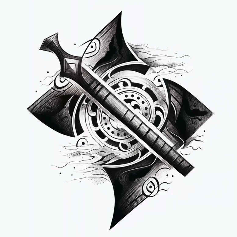 graphic tattoo design ideas circular lace polygonal for full back