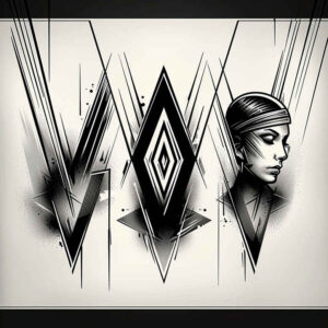 graphic tattoo design ideas harmony lines rhombus represents determination
