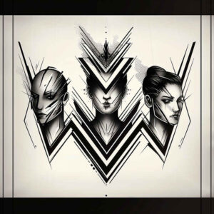 graphic tattoo design ideas interlaced rhombus shows endurance