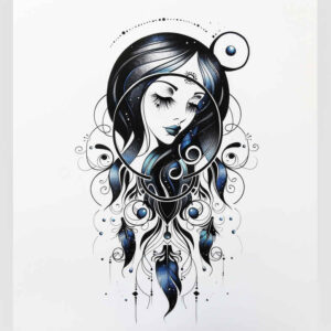 graphic tattoo design ideas blooming center spiral array symbolising perseverance