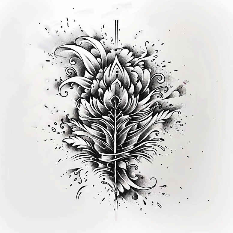 graphic tattoo design ideas spiritual design twin lines endurance and power