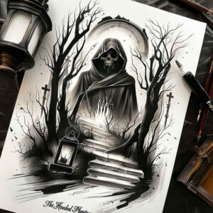 black-cloak – tattoo design ideas free ai generated – creepy – for-thigh – Gallery: grim-reaper-inkby-ai