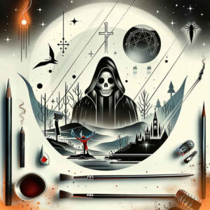 black-cloak – tattoo design ideas free ai generated – realism-naturalistic – for-lower-leg – Gallery: grim-reaper-inkby-ai