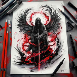 dark-reaper – tattoo design ideas free ai generated – neotraditional-intricate-shading – for-hand – Gallery: grim-reaper-inkby-ai