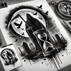 dark-shading – tattoo design ideas free ai generated – creeping-shadow – for-wrist – Gallery: grim-reaper-inkby-ai