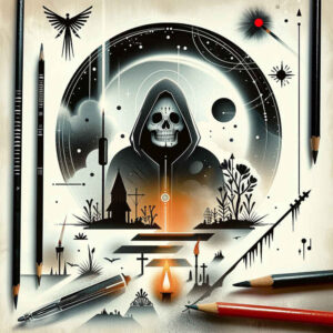 black-cloak-spectral-realism-refined-lines – tattoo design ideas free ai generated – Gallery: grim-reaper-inkby-ai