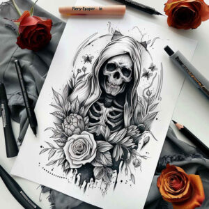 spirit-of-death-creeping-shadow-realism-deep-shadows – tattoo design ideas free ai generated – Gallery: grim-reaper-inkby-ai