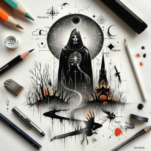 death-and-light – tattoo design ideas free ai generated – gothic – for-hand – Gallery: grim-reaper-inkby-ai