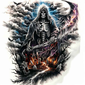 spirit-of-death-torment-surrealism-hyperreal – tattoo design ideas free ai generated – Gallery: grim-reaper-inkby-ai
