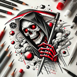 spirit-of-death-phantom-surrealism-phantasmagoria – tattoo design ideas free ai generated – Gallery: grim-reaper-inkby-ai