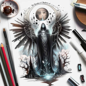 death-herald – tattoo design ideas free ai generated – neotraditional-modern-classic – for-heel – Gallery: grim-reaper-inkby-ai