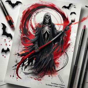 death-silhouette – tattoo design ideas free ai generated – realism-textured-skin – for-upper-chest – Gallery: grim-reaper-inkby-ai