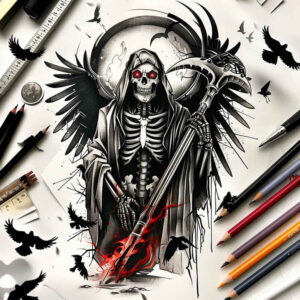 dark-spirit-distorted-neotraditional-classic-shading – tattoo design ideas free ai generated – Gallery: grim-reaper-inkby-ai