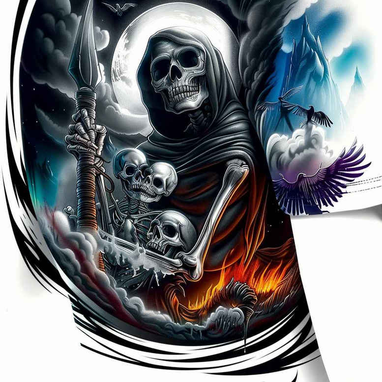 for-women – tattoo design ideas free ai generated – realism-true-to-life – for-stomach – Gallery: grim-reaper-inkby-ai