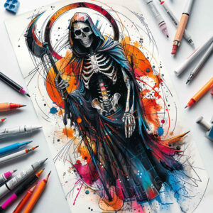 grim-reaper-tattoo – tattoo design ideas free ai generated – realism-realistic-dimension – for-ribs – Gallery: grim-reaper-inkby-ai
