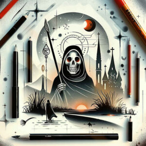 skull-reaper-mirror-image-neotraditional-bold-outline – tattoo design ideas free ai generated – Gallery: grim-reaper-inkby-ai