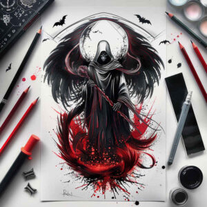 dark-reaper-deformed-realism-natural-contours – tattoo design ideas free ai generated – Gallery: grim-reaper-inkby-ai