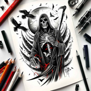 death-bringer-for-men-noir-realism-balanced-light – tattoo design ideas free ai generated – Gallery: grim-reaper-inkby-ai