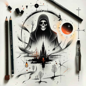 for-women-dark-surrealism-blurred-edges – tattoo design ideas free ai generated – Gallery: grim-reaper-inkby-ai