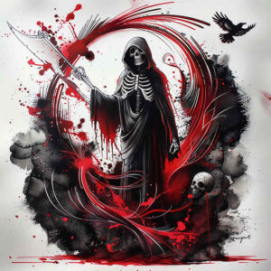 soul-reaper – tattoo design ideas free ai generated – neotraditional-clean-fill – for-shoulder – Gallery: grim-reaper-inkby-ai