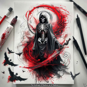 spirit-of-death – tattoo design ideas free ai generated – realism-realistic-texture – for-foot – Gallery: grim-reaper-inkby-ai