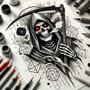symbol-of-transition – tattoo design ideas free ai generated – shadow – for-hip – Gallery: grim-reaper-inkby-ai