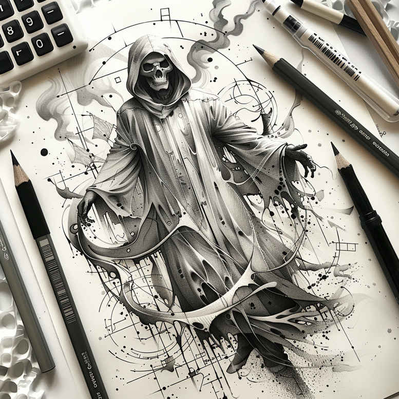 grim-reaper tattoo design ideas Neotraditional vivid color death symbol represents perseverance