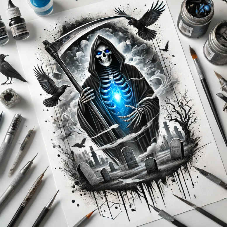 grim-reaper tattoo design ideas atmospheric fear symbol of courage