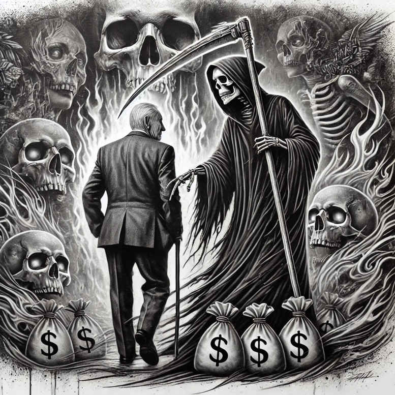 grim-reaper tattoo design ideas Surrealism imaginative flowing robes represents determination