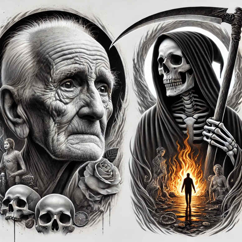 grim-reaper tattoo design ideas color richness ominous presence embodying perseverance