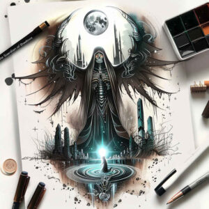 grim-reaper tattoo design ideas expressive lines reaper for collarbone