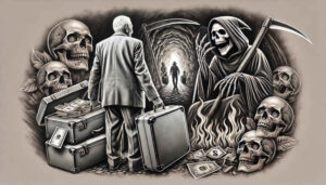 grim-reaper tattoo design ideas Surrealism juxtaposition scythe symbolising determination