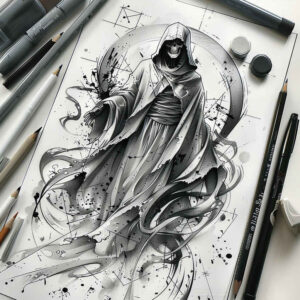 grim-reaper tattoo design ideas phantasmagoric sinister for toe